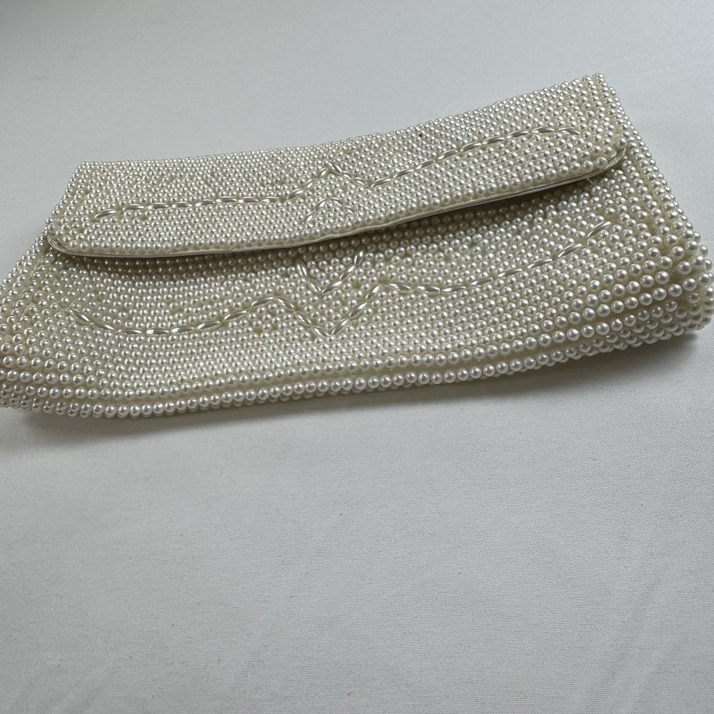 Vtg Faux Pearl Bags By Susan Beaded Japan‎ 1950s Coin Purse Clutch - Picture 8 of 11